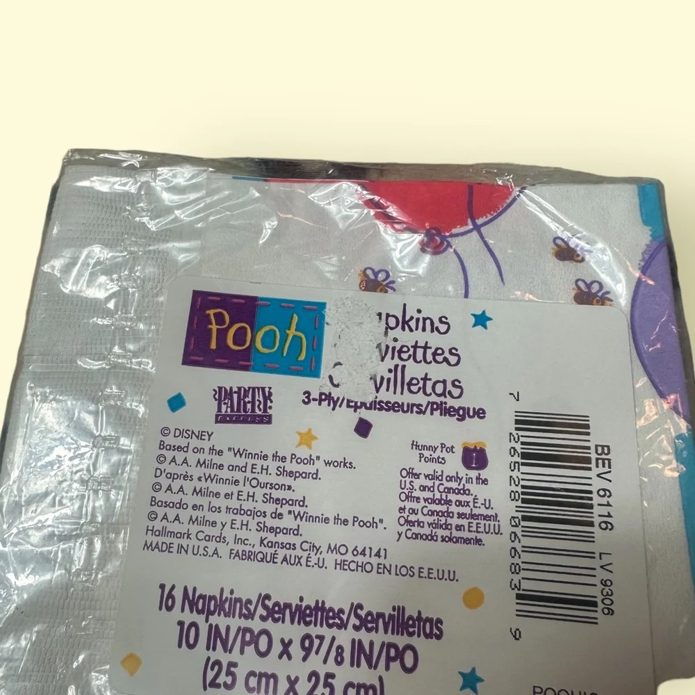 Vintage In Package Disneys Winnie The Pooh Party Decor Paper Napkins 16 Count
